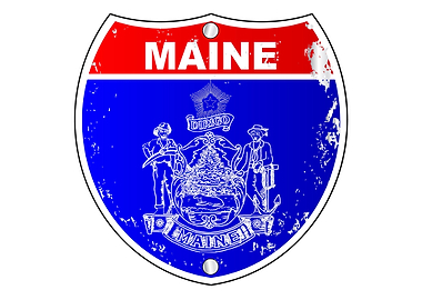 Maine Flag Interstate Sign