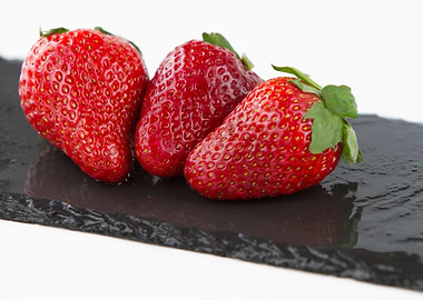 Strawberries on slate