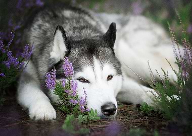 Husky Dogs Dog Pet Purple
