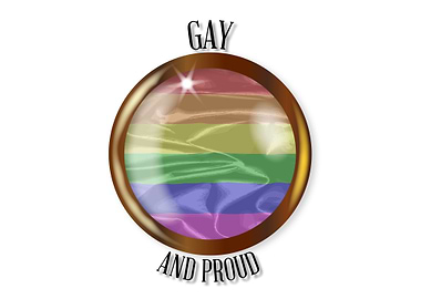 Gay And Proud Flag Button