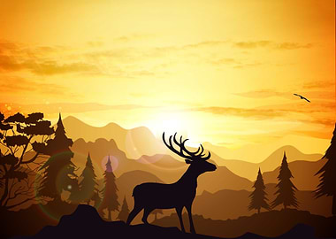 deer on the hill light