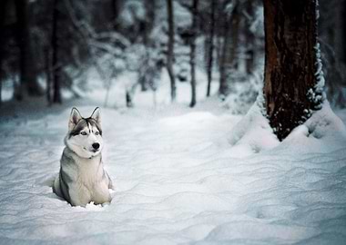 Husky Dogs Dog Snow B