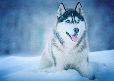 Husky Dogs Winter Pet Sno