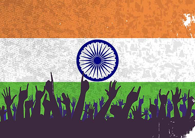 India Flag with Audience