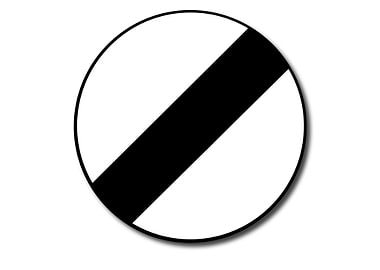 Derestriction Traffic Sign