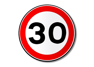 30 MPH Limit Traffic Sign