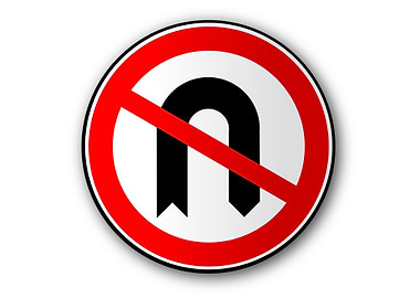 No U Turn Traffic Sign