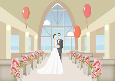 Wedding Party Bride Groom