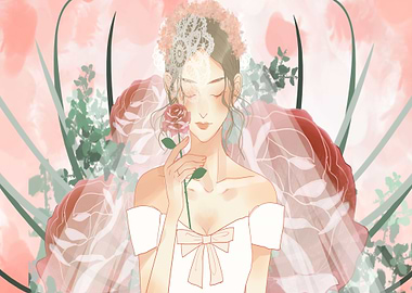 Bride with Rose Flowers