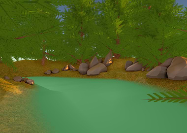 Summer River at Sunrise B