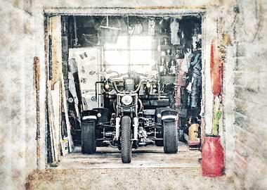 Trike in a little garage