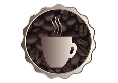 Roasted Coffee Cup Sign