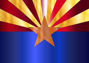 Metal Arizona State Flag