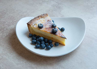 Piece of homemade cake wit