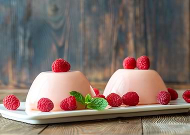 Raspberry puddings