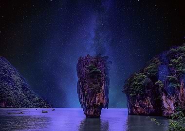 Asian sea and Milky Way