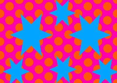 Blue Stars on Orange Dots