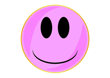 Pink Smile Face Button