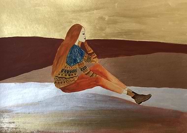 Girl resting landscape