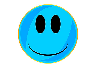 Blue Smile Face Button