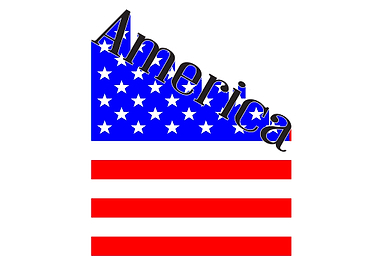 America Angled Flag Text