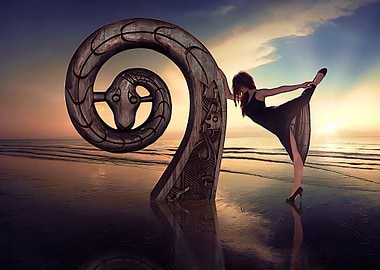 Dancer leaning sculpture