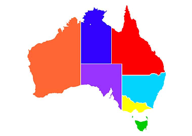 Australia States In Colour