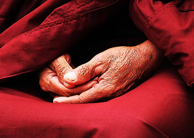 Hands of monk