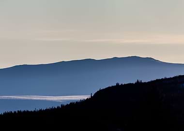 Mountain side silhouette