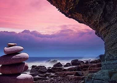 Colorful stone stack