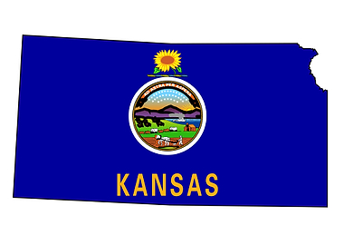 Kansas Map and Flag