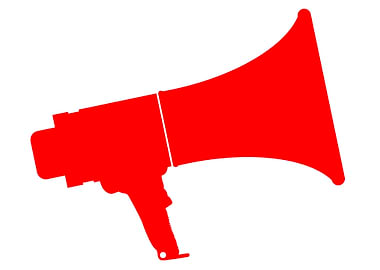 Red Isolated Megaphone