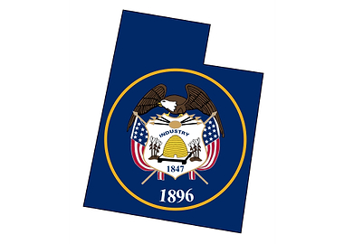 Utah Outline Map and Flag