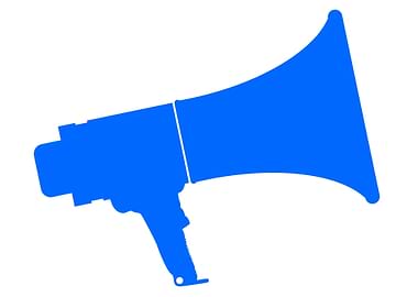 Blue Isolated Megaphone