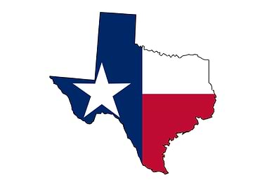 Texas Map Outline and Flag
