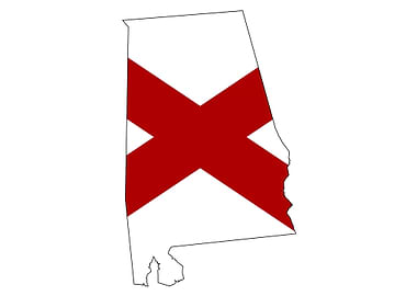 Alabama State Flag Map