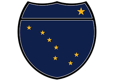 Alaska Flag In An Sign