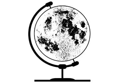 Mounted Lunar Globe