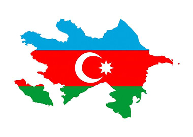 Azerbaijan flag map