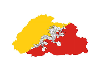 bhutan flag map