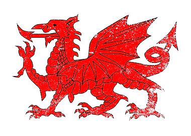 Welsh Dragon With Grunge