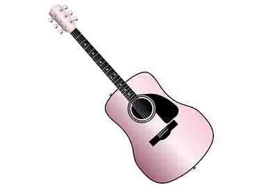 Pink Acoustic Guitar
