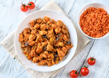 Bowl of red chicken curry