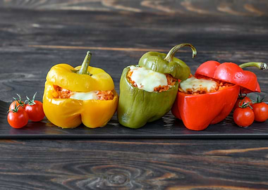 Baked stuffed peppers