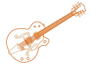 Orange Drawing Guitar