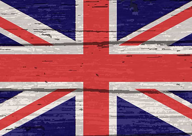 Union Jack Flag On Timber