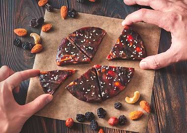 Pressed fruit and nut cake