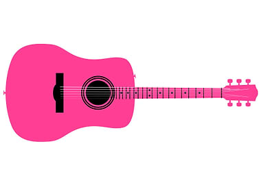Pink Acoustic Guitar