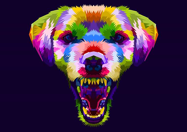 Angry Colorful Dog