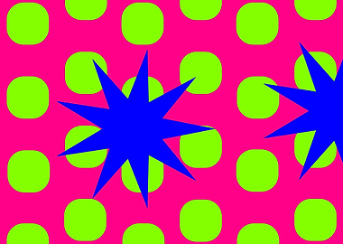 2 Blue Stars on Pink